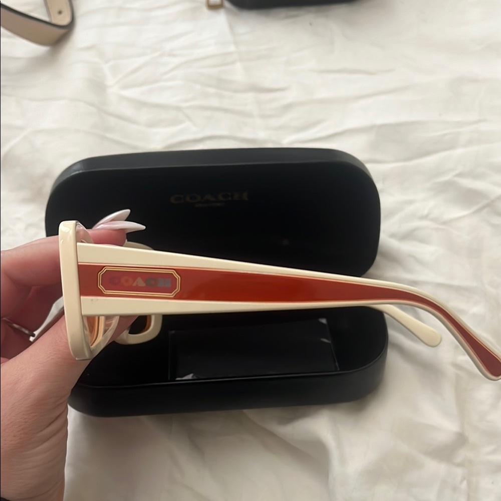 Coach Cream Rectangular Sunglasses - image 2